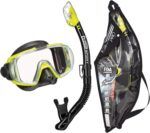 tusa sport visio tri ex mask & snorkel combo yellow