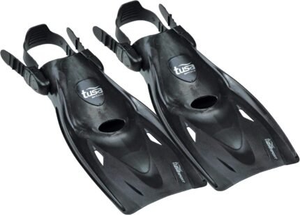 tusa sport long blade snorkel fins black medium