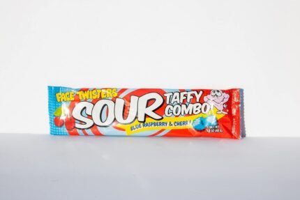 face twisters sour taffy raspberry and cherry