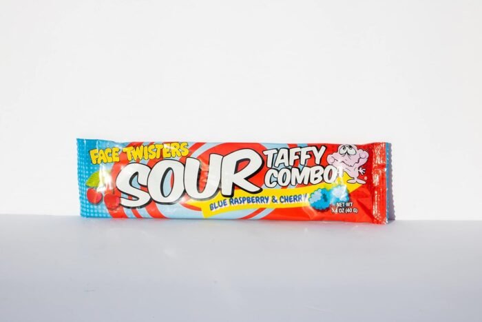 face twisters sour taffy raspberry and cherry