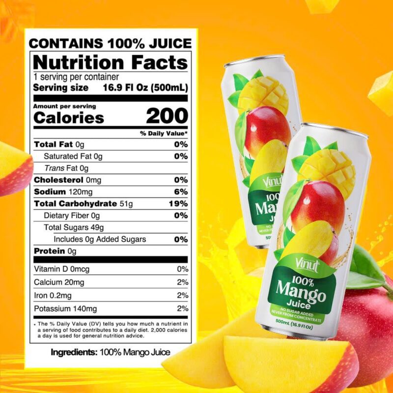 vinut 100% pure mango juice