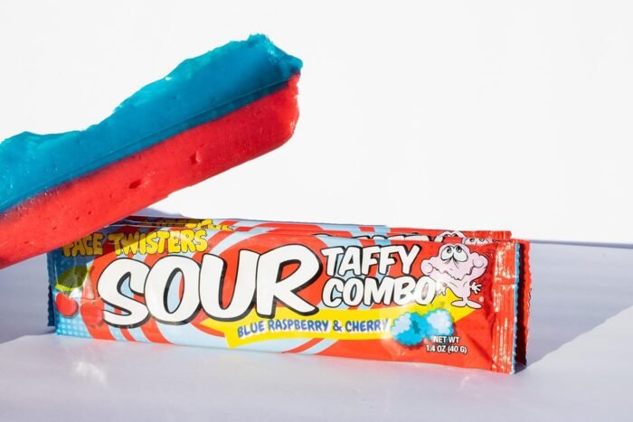 face twisters sour taffy raspberry and cherry