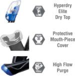 tusa sport snorkel mask & fins set metallic blue large