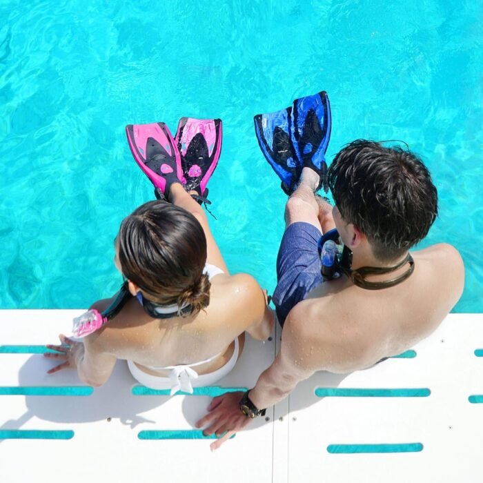 tusa sport black series tri ex mask & fins set blue