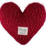 demdaco cranberry red heart throw pillow 11 x 10