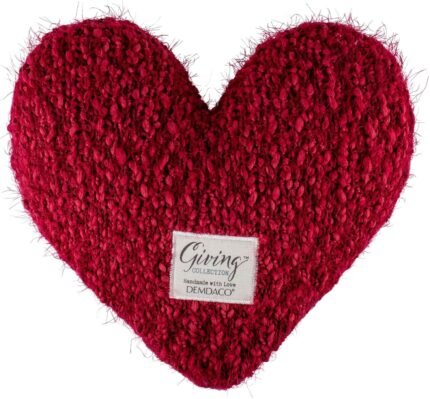 demdaco cranberry red heart throw pillow 11 x 10