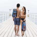 tusa sport snorkel mask & fins set metallic blue large