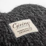 demdaco charcoal grey heart throw pillow 11 x 10