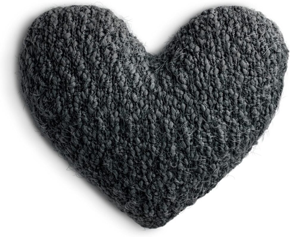 demdaco charcoal grey heart throw pillow 11 x 10