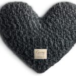 demdaco charcoal grey heart throw pillow 11 x 10