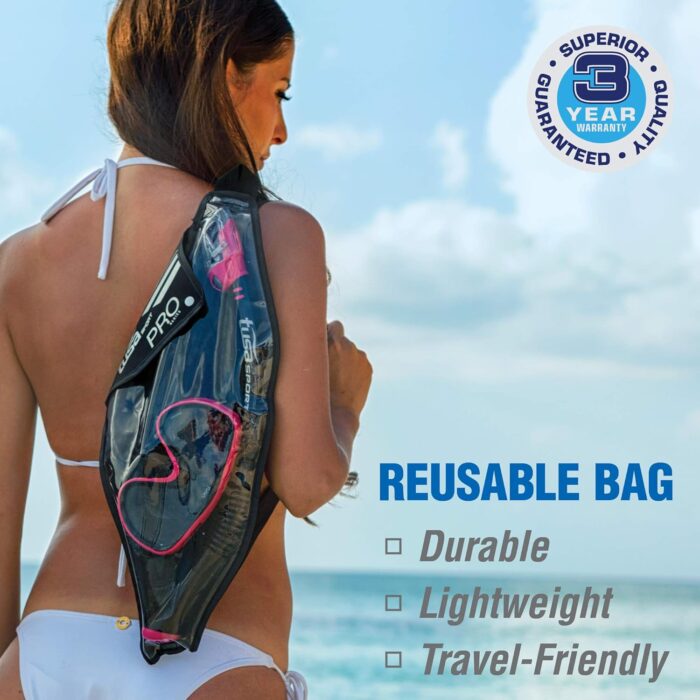 tusa sport visio tri ex mask & snorkel combo yellow