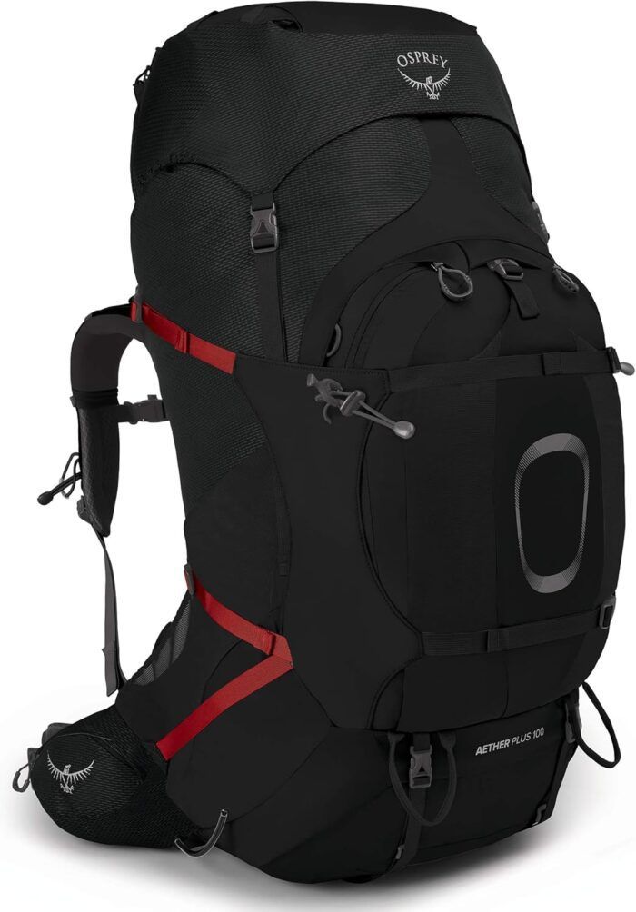 Osprey Aether Plus 100L Men's Backpack, Black, L/XL - Image 1
