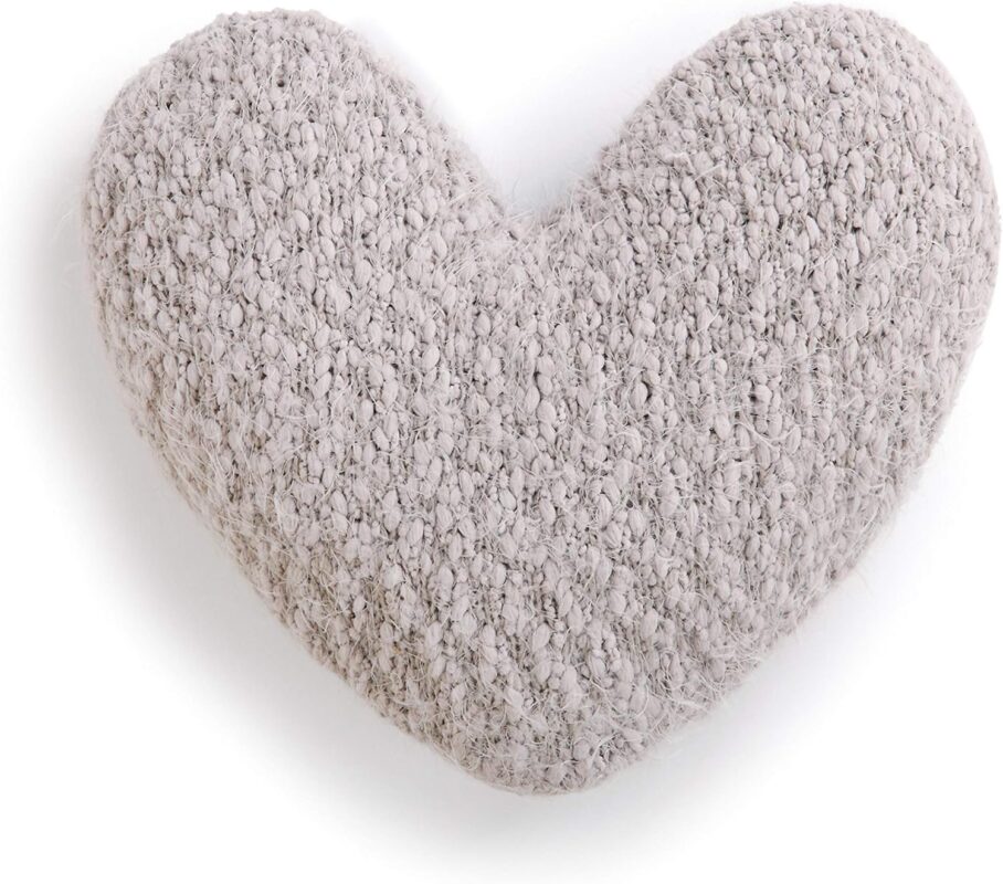 demdaco taupe grey heart throw pillow 11 x 10