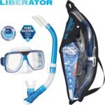 tusa sport liberator mask & snorkel combo clear blue