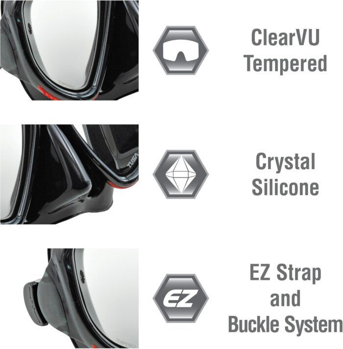 tusa sport snorkel mask & fins set white medium