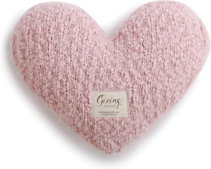 demdaco pink heart throw pillow 11 x 10