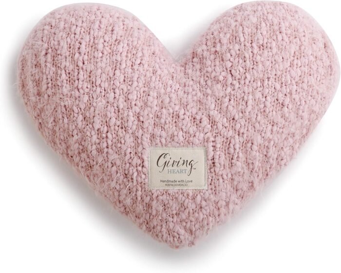 demdaco pink heart throw pillow 11 x 10