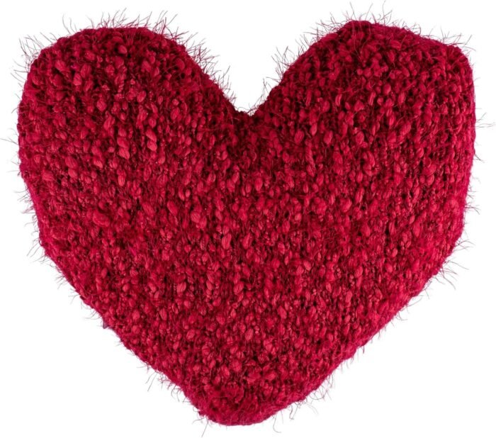 demdaco cranberry red heart throw pillow 11 x 10