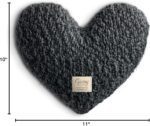 demdaco charcoal grey heart throw pillow 11 x 10