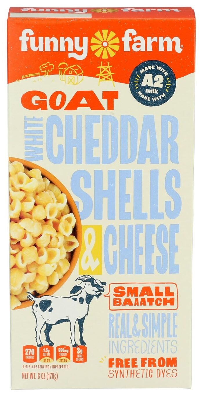 funny farm goat white cheddar shells