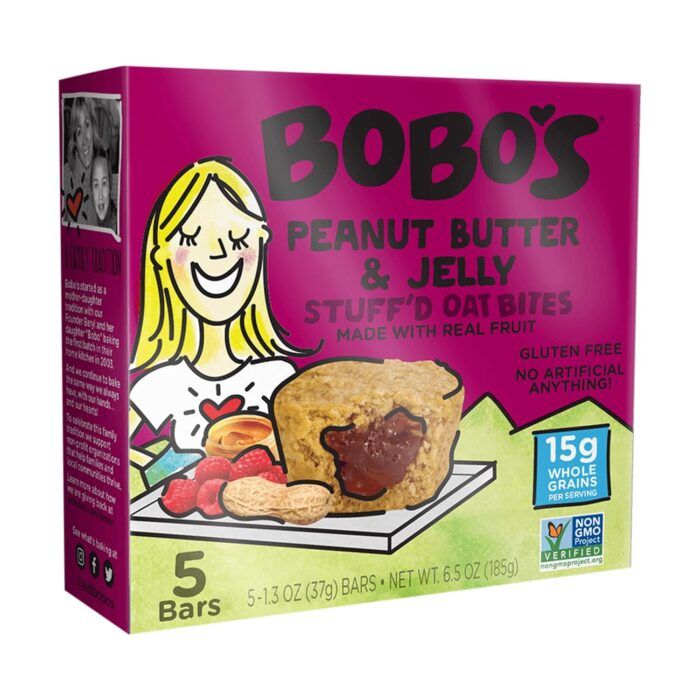Bobo's Oat Bites, Peanut Butter & Jelly Stuffed, 5 Ct - Image 1