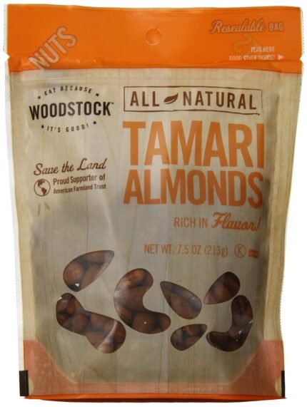 Woodstock Natural Tamari Almonds, 7.5 Oz