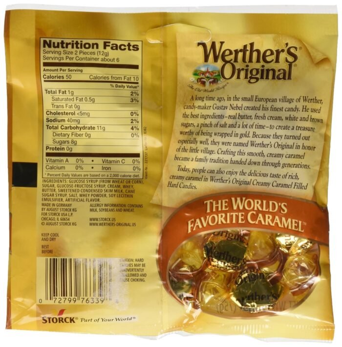 werthers original creamy caramel filled candies pack