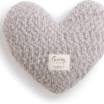 demdaco taupe grey heart throw pillow 11 x 10