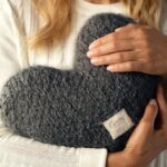 demdaco charcoal grey heart throw pillow 11 x 10