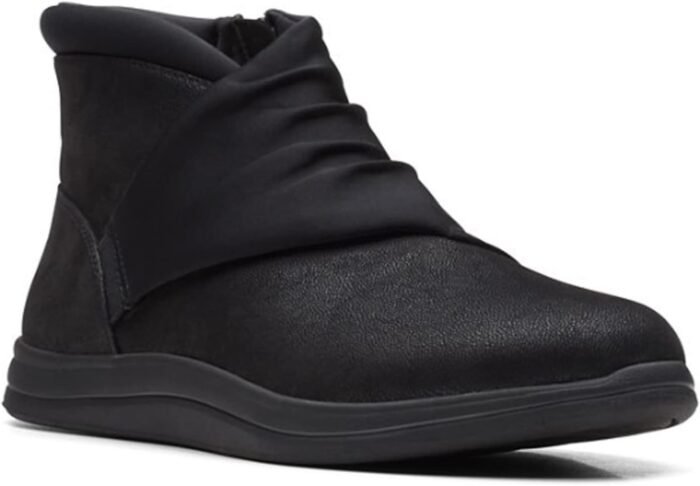 clarks womens breeze dusk ankle boot black textile 8