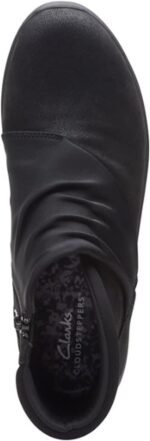 clarks womens breeze dusk ankle boot black textile 8