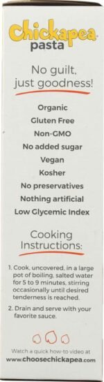 chickapea pasta organic chickpea and lentils shells 8 oz pack