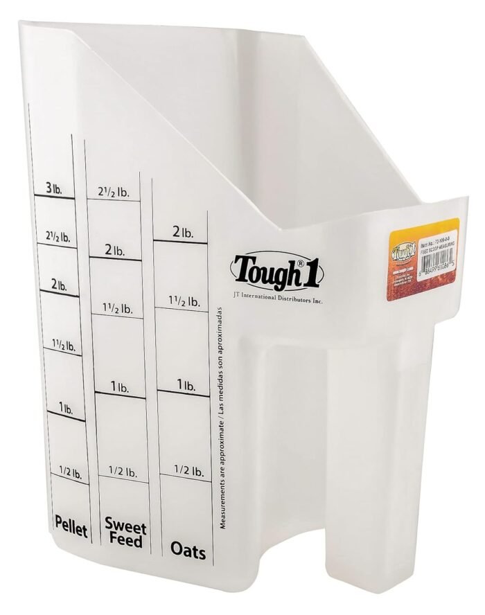tough 1 feed scoop with measurements