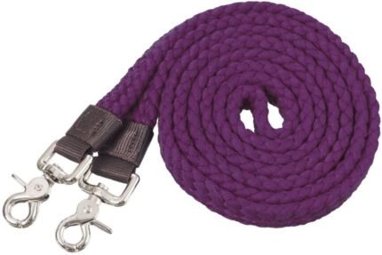 tough 1 pro cotton roping rein purple 7