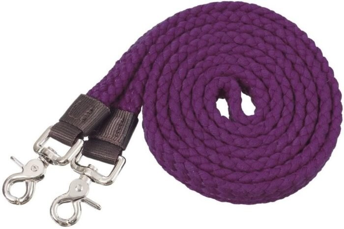 tough 1 pro cotton roping rein purple 7