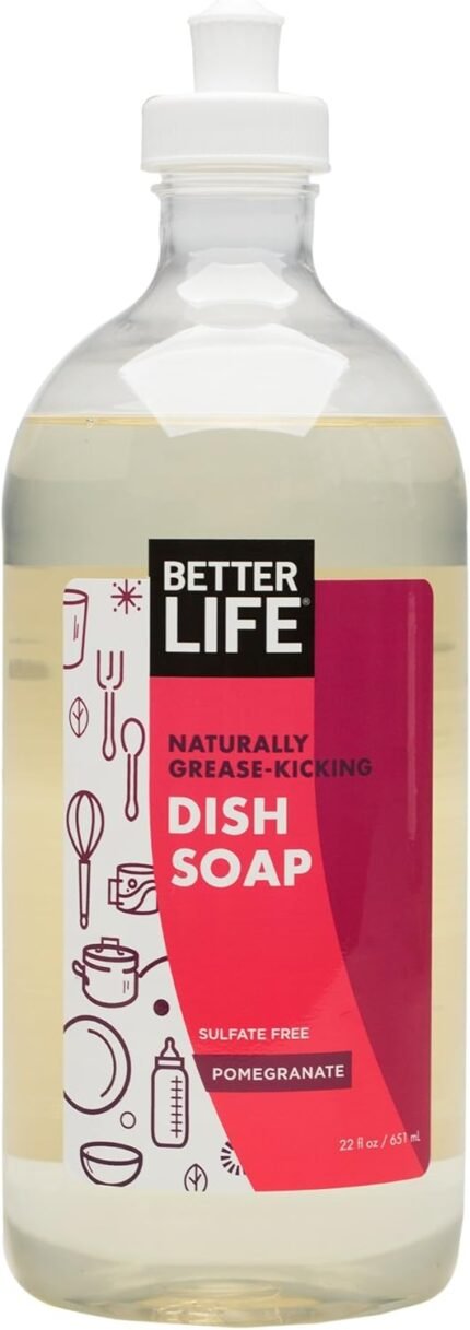 Better Life Sulfate Free Dish Soap, Pomegranate, 22 Fl Oz