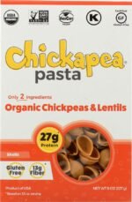 chickapea pasta organic chickpea and lentils shells 8 oz pack