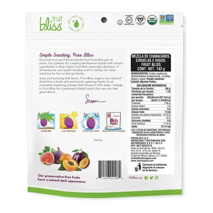 Fruit Bliss Dried Fruit Medley, Apricot Plums Figs, 5 Oz - Image 2