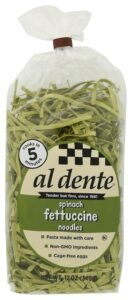 ai dente spinach fettuccine noodles pack