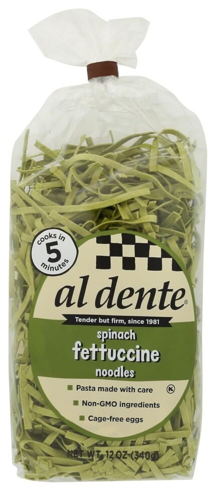 ai dente spinach fettuccine noodles pack