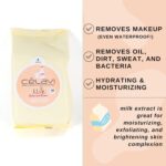 celavi makeup remover cleansing towelettes milk 30 ct