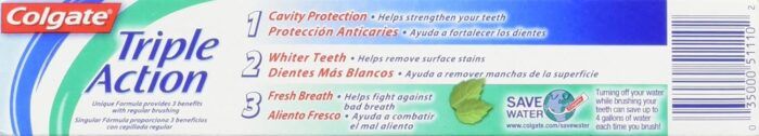 colgate travel size toothpaste triple action 2.5 oz