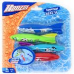 Banzai Swimming Pool Torpedo Beasts Sharks, 4 Ct