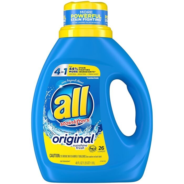 all liquid laundry detergent 4 in 1 with stainlifters 40 fi oz
