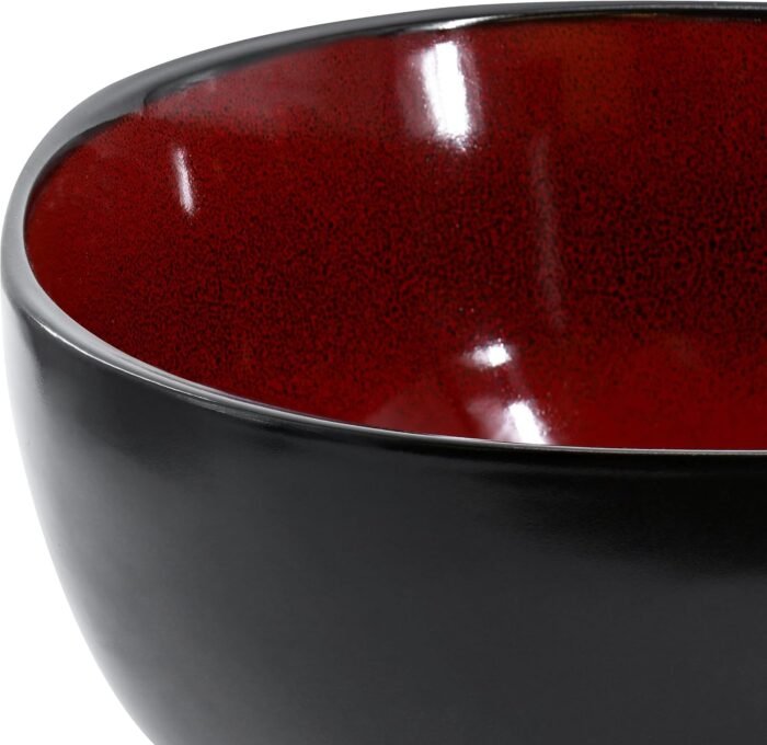 gibson home cafe stoneware serving bowl red 10.3 in
