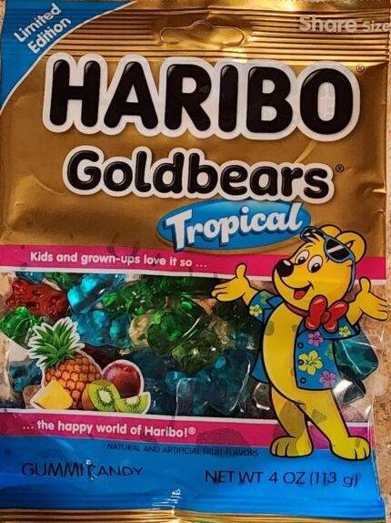 Haribo Goldbears Gummi Bears Tropical Flavors, 4 Oz