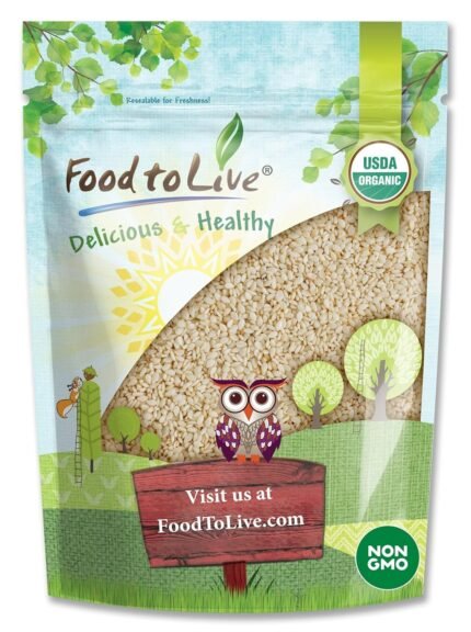 Food to Live Organic Sesame Seeds Hulled, 1lb
