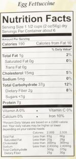 ai dente egg fettuccine noddles pack