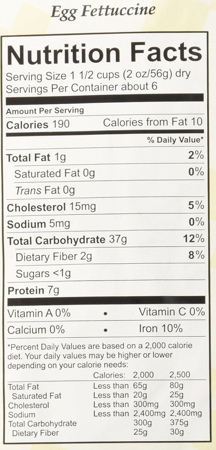 ai dente egg fettuccine noddles pack