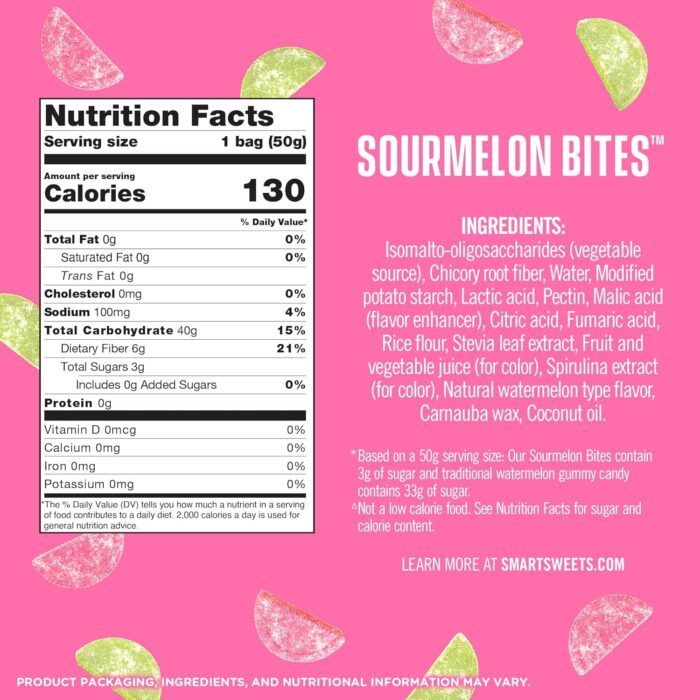 smart sweets candy gummy sour melon 1.8 oz